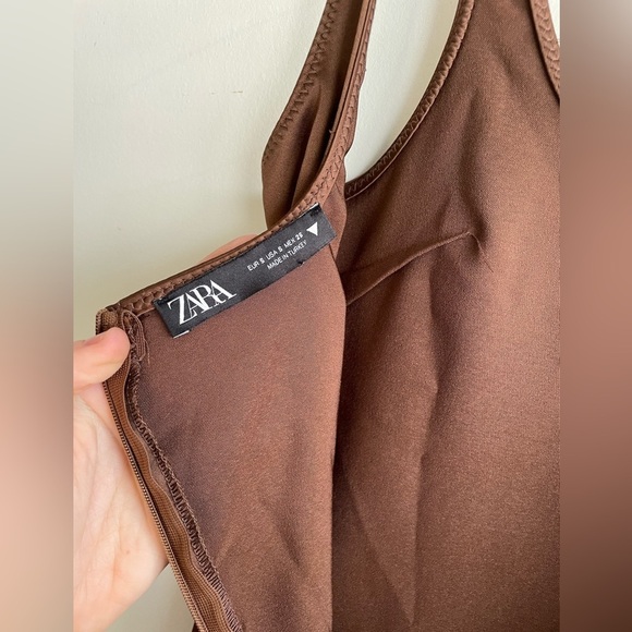 Zara Dresses | Satin Effect Slip Dress | Color: Brown Size S - Picture 7 of 9